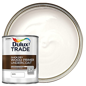 Dulux Trade Quick Dry Wood Primer & Undercoat Paint - White - 1L