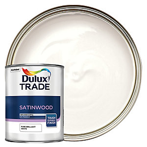 Dulux Trade Satinwood Paint - Pure Brilliant White - 1L