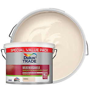 Dulux Trade Weathershield Smooth Masonry Paint Magnolia 7 5l Wickes Co Uk