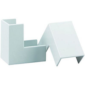 Wickes Mini Trunking Outside Angle - White 25 x 16mm Pack of 2
