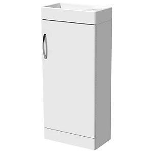 Wickes White Gloss Compact Vanity Unit, Wall Hung Vanity Unit Wickes