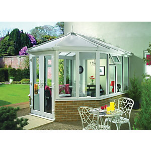 Wickes Victorian Dwarf Wall White Conservatory - 10 x 9ft