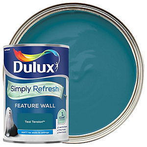 Dulux Simply Refresh One Coat Feature Wall Paint - Teal Tension - 1.25L