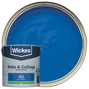 Wickes Royal Sapphire - No.950 Vinyl Silk Emulsion Paint - 2.5L
