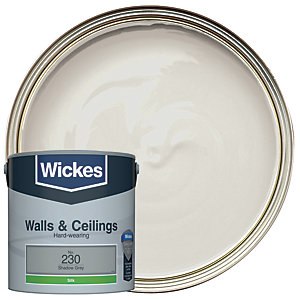 Wickes Shadow Grey - No.230 Vinyl Silk Emulsion Paint - 2.5L