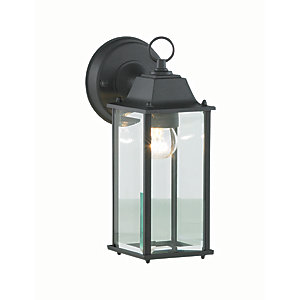 Zinc Ceres Black Bevelled Glass Lantern - 60W