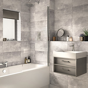 Wickes Manhattan Light Grey Ceramic Wall Tile 500 X 250mm Wickes Co Uk