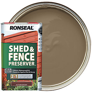 Ronseal Shed & Fence Preserver - Autumn Brown 5L