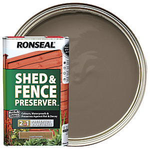 Ronseal Shed & Fence Preserver - Light Brown 5L