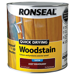Ronseal Quick Drying Woodstain - Satin Deep Mahogany 2.5L