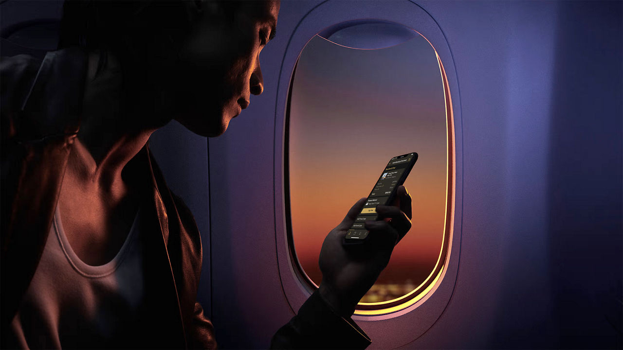 Agentic commerce payment on mobile during flight