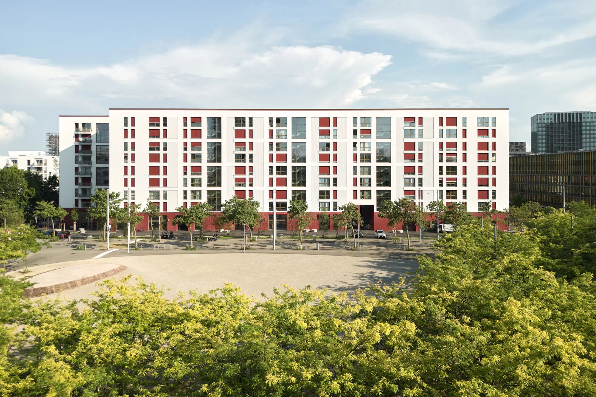 Blick auf die Wohnsiedlung vom Leutschenpark.