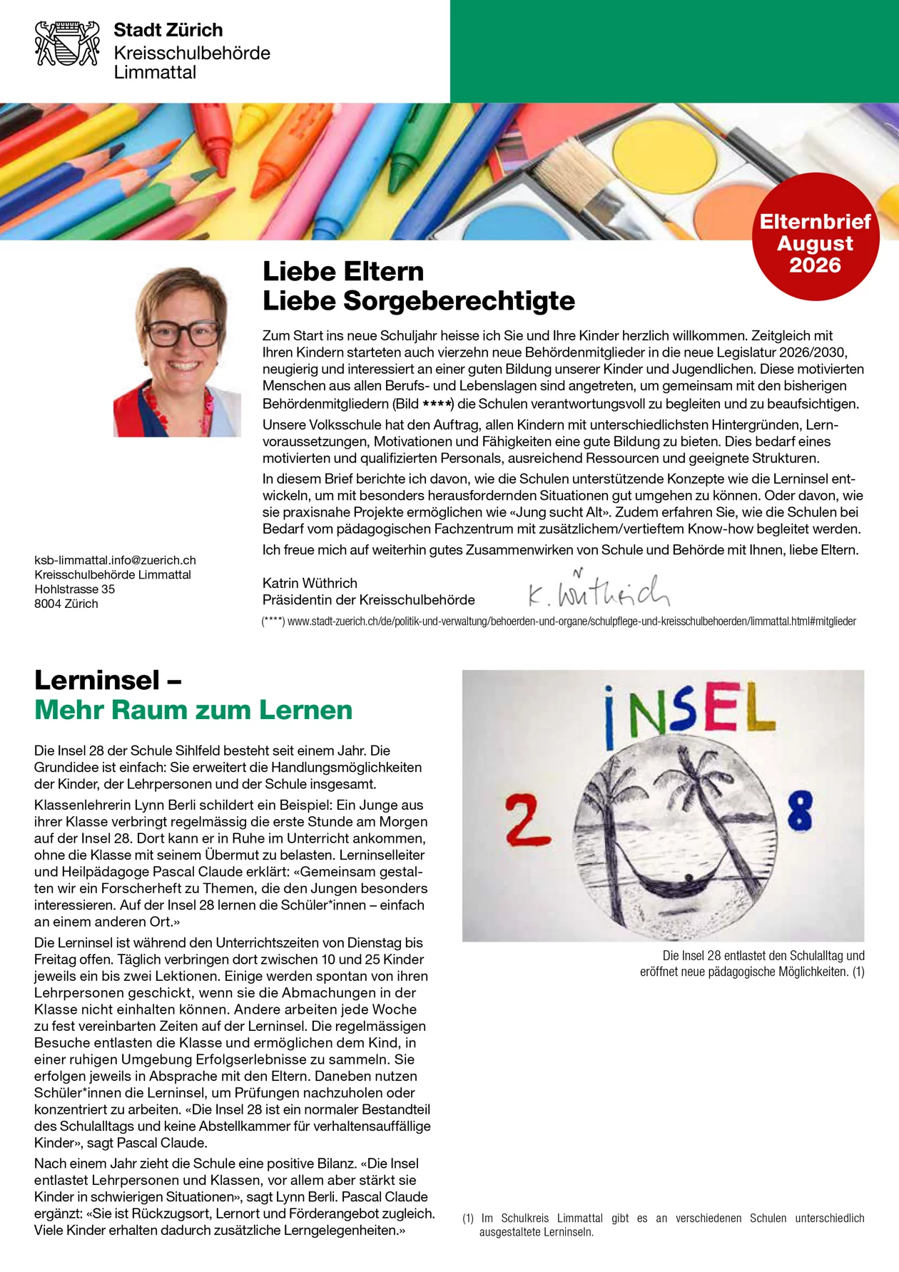 Titelblatt Elternbrief