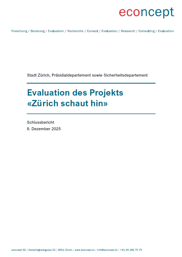 Evaluation Zürich schaut hin Titelbild