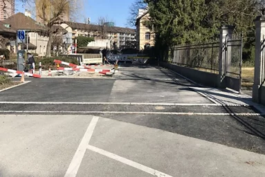 Friedhof Sihlfeld vor den Massnahmen für den Fussverkehr