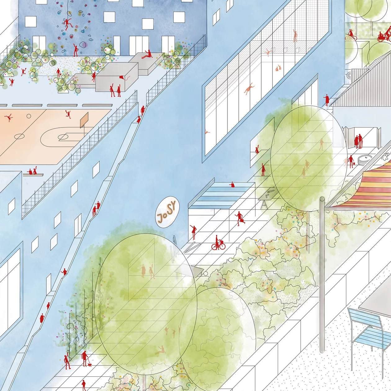 Illustration Vertiefungsstudie Josef-Areal 1