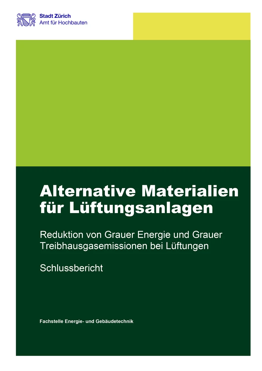 Titelseite Studie Alternative Materialien für Lüftungsanlagen