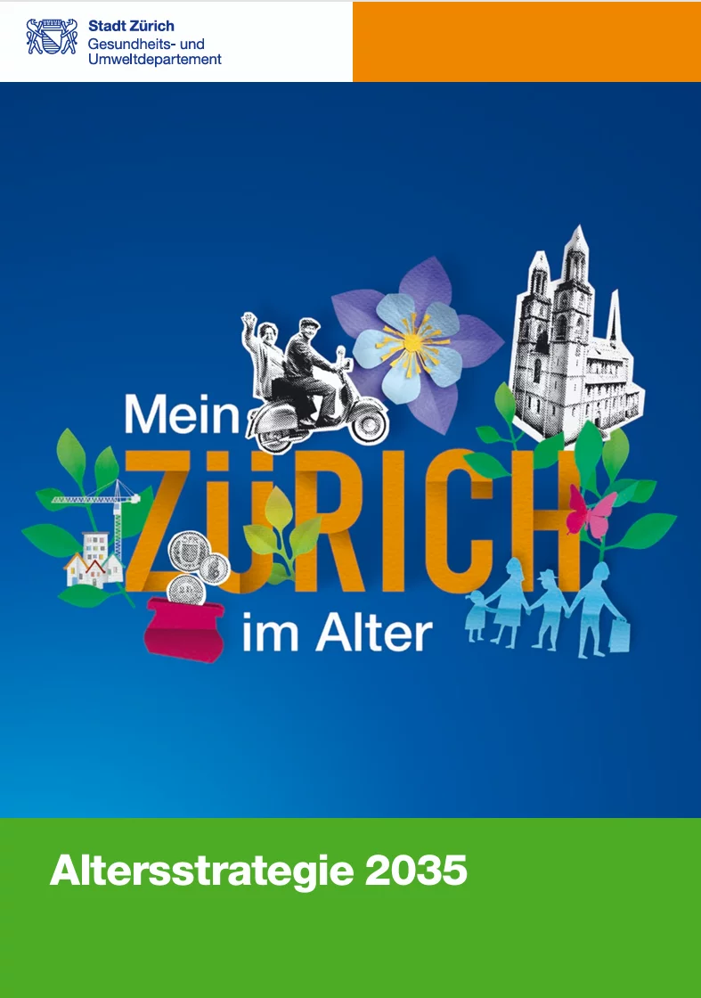 Das Titelblatt zeigt den Titel «Mein Zürich im Alter» auf blauem Grund.