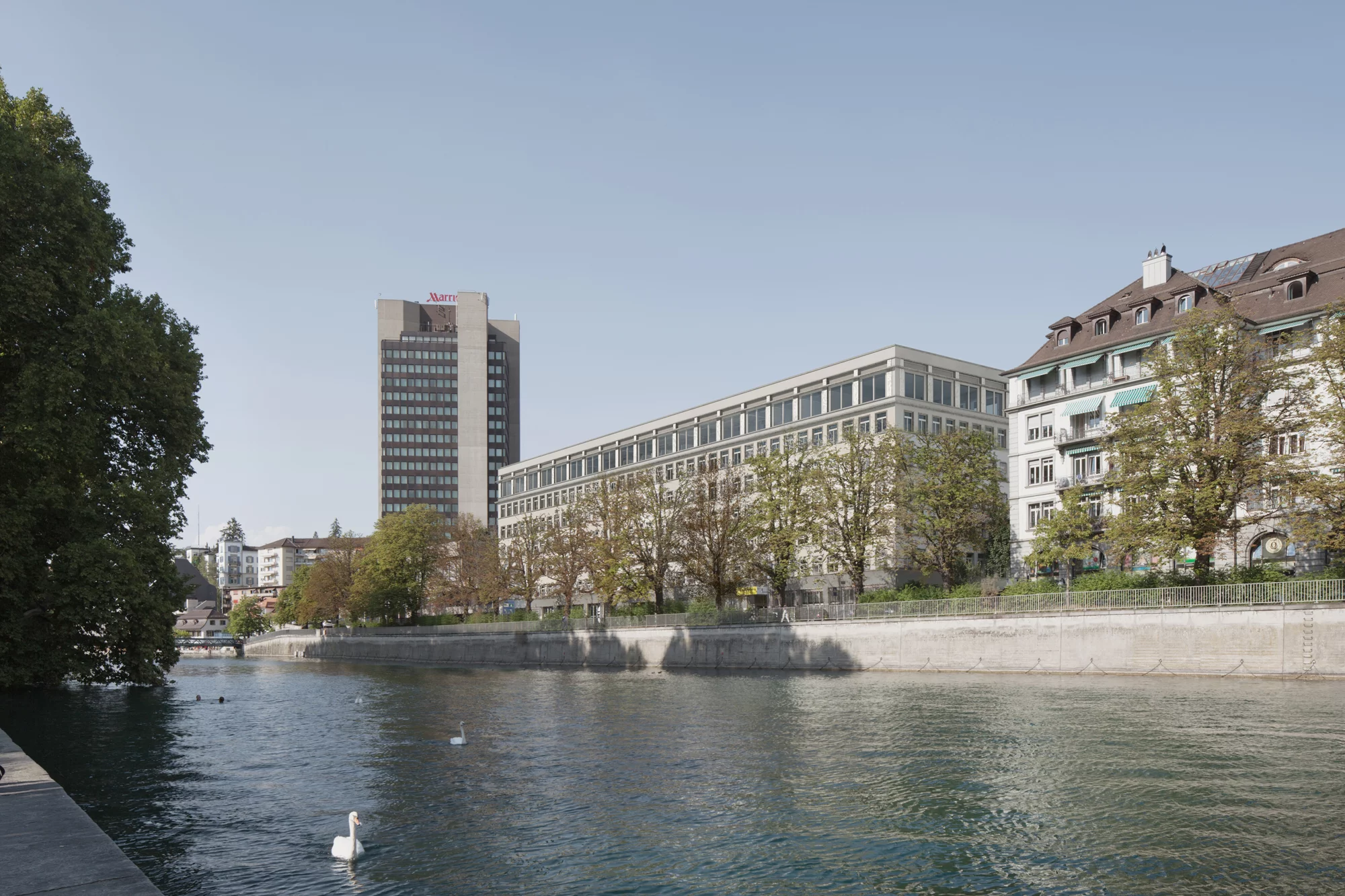 Visualisierung mit Blick über die Limmat auf das Amtshaus Walche.