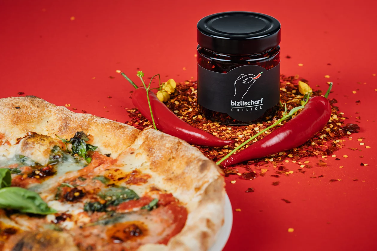 Pizza und bitzlischarf-Gewürz