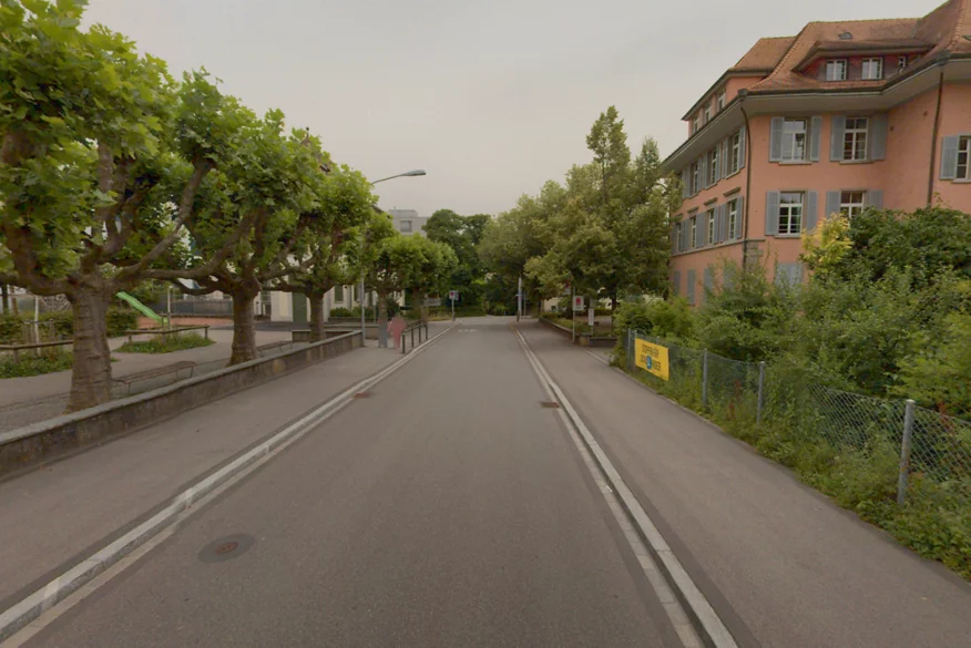 Fotografie Strassenfahrbahn mit Trottoirs