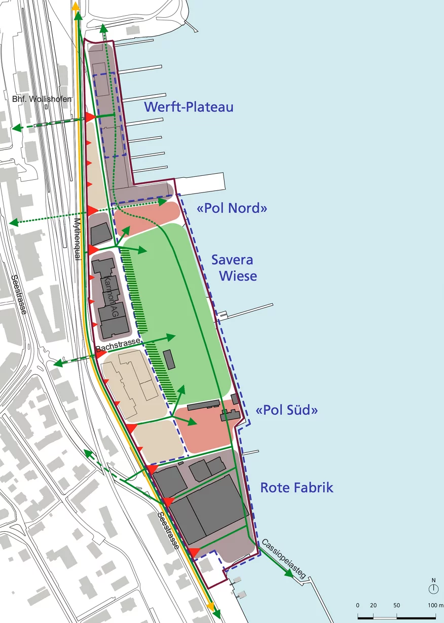 Plan vom Seeufer Wollishofen