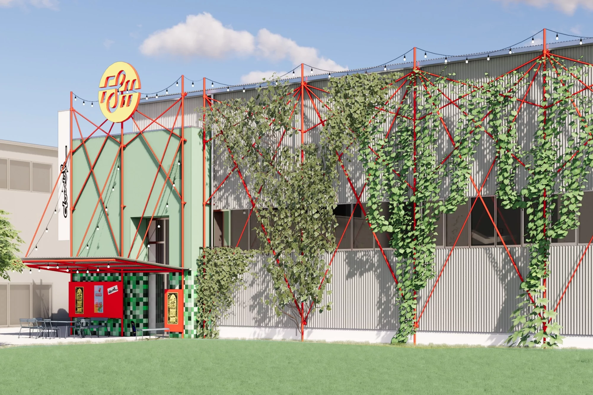 Blick auf die Visualisierung der Freestylehalle Werdhölzli.