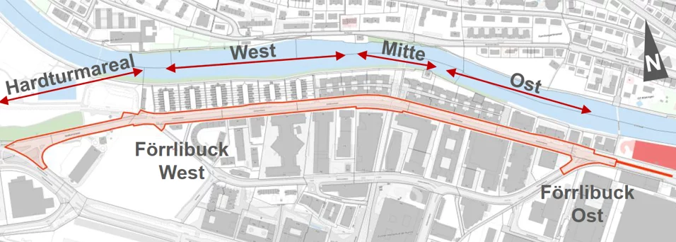 Auf einem Kartenausschnitt ist die betroffene Zone rot markiert