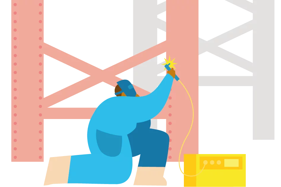 Illustration: arbeitende Person