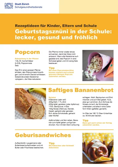 Titelbild Flyer Geburtstagsznüni in der Schule