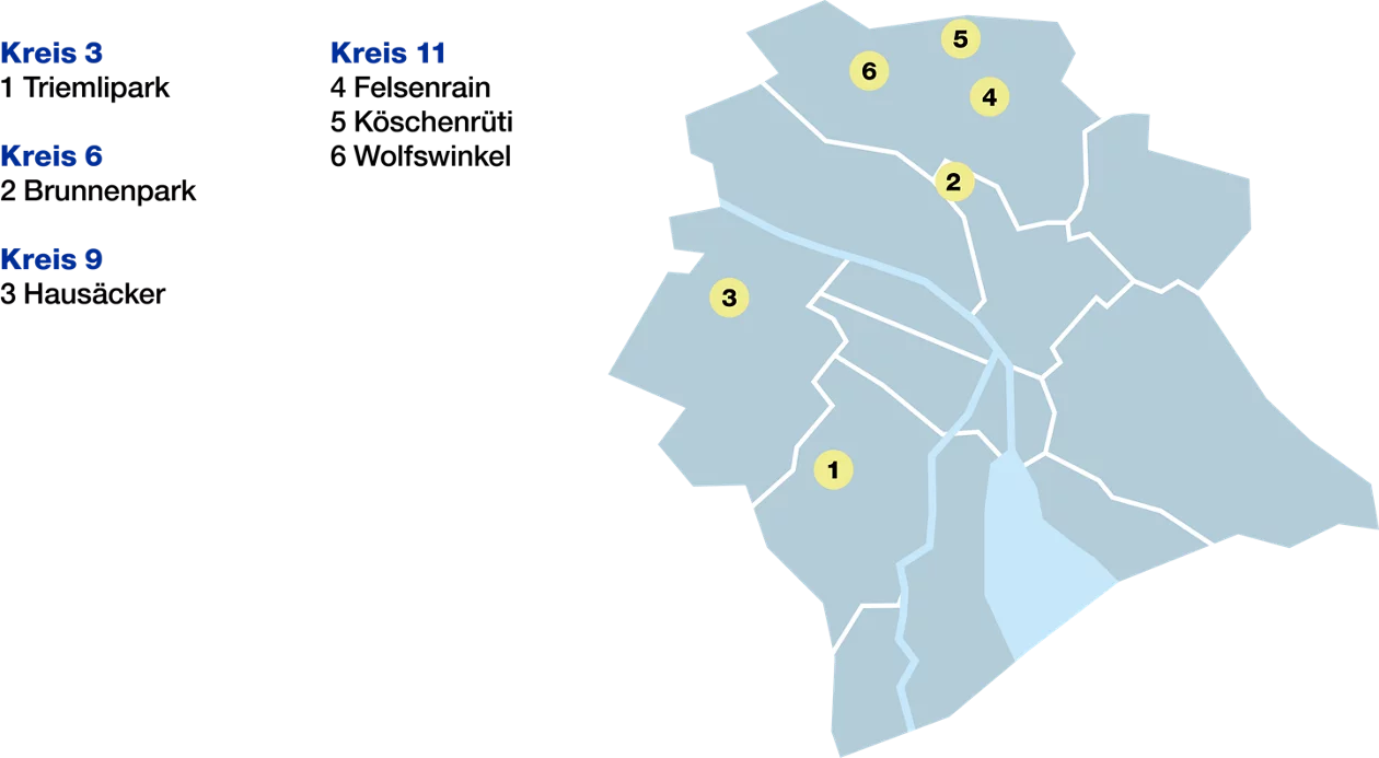 Standortkarte der Pflegewohngruppen