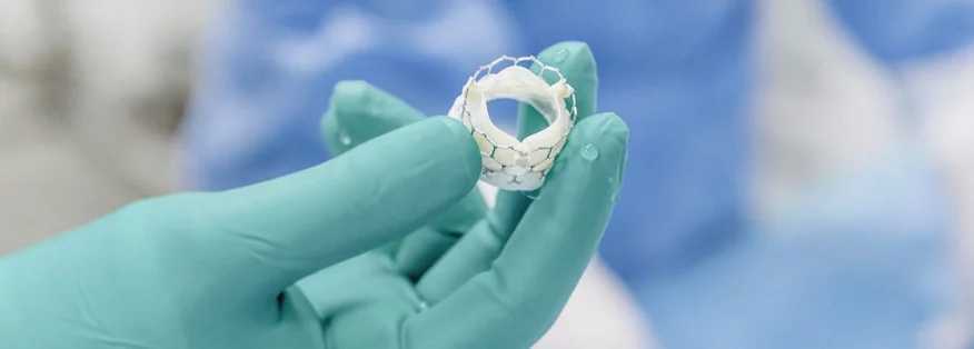 Nahaufnahme künstliche Herzklappe TAVI