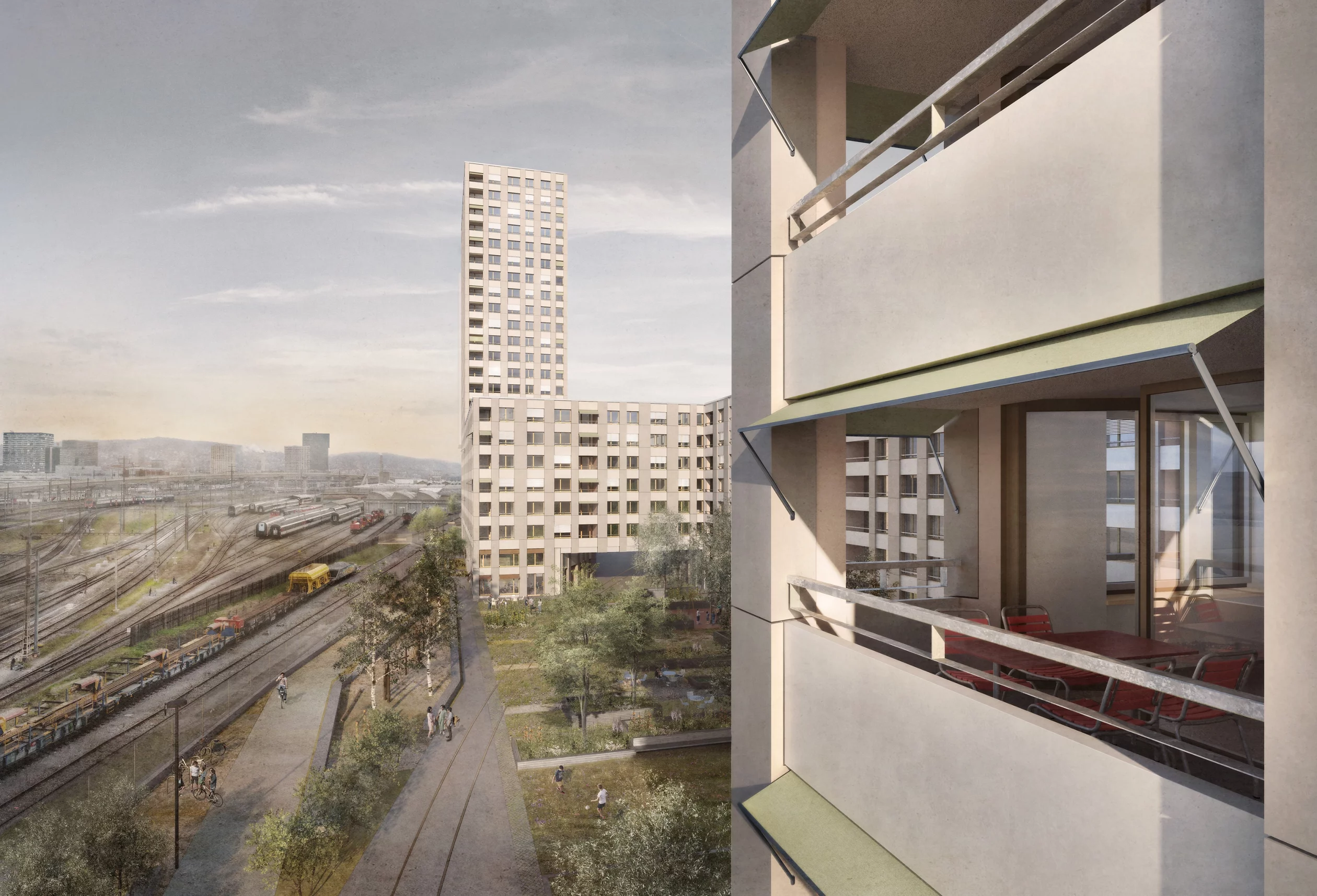 Visualisierung der Alterswohnungen von Gutschoep Architektur AG