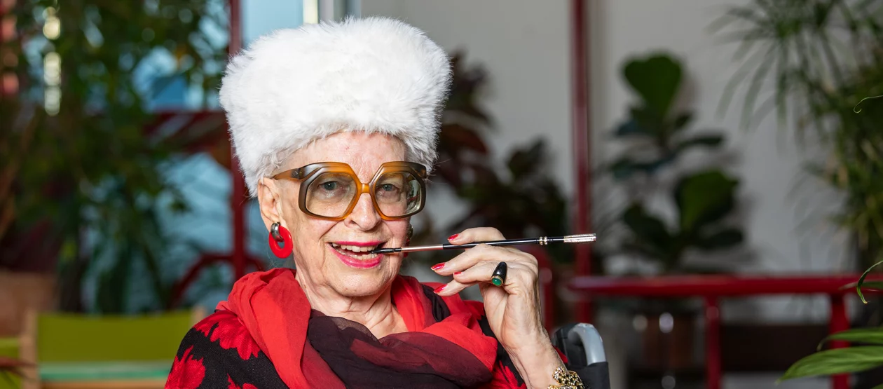 Lou Buschor, Bewohnerin im Gesundheitszentrum für das Alter Sydefädeli