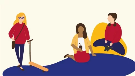 Illustration von drei unterschiedlichen Mittelstufenkindern