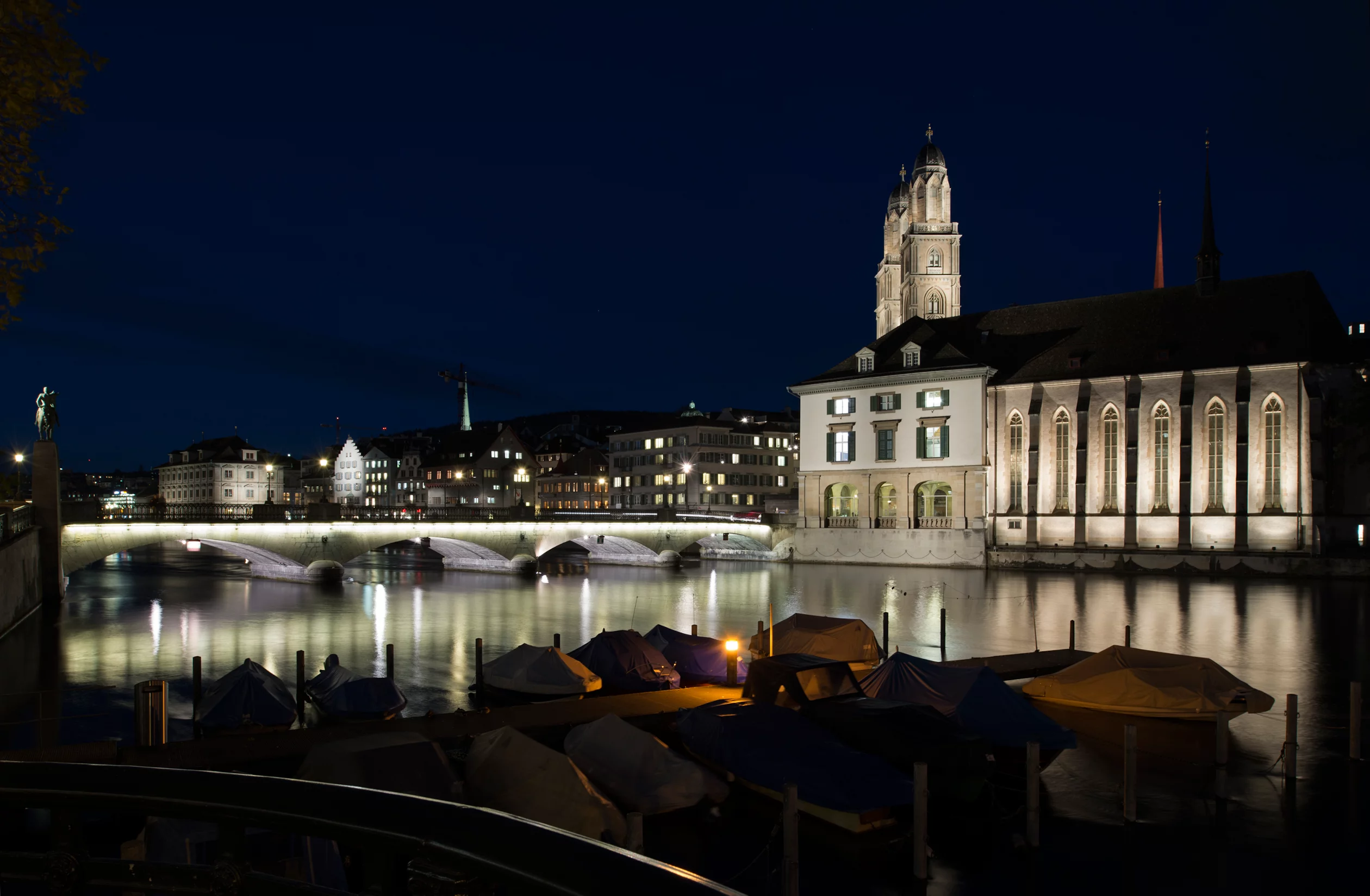 Münsterbrücke im Licht des Plan Lumière