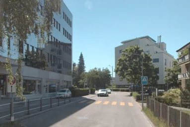 Mürtschenstrasse nach den Massnahmen für den Fussverkehr