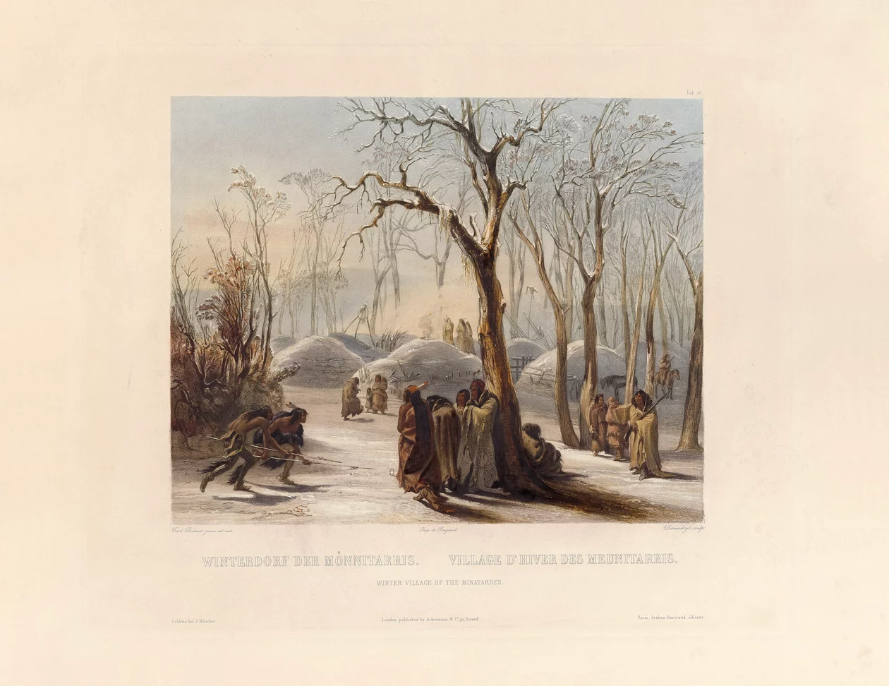 Karl Bodmer, Winterdorf der Mönnitarris, 1832-1834, NONAM