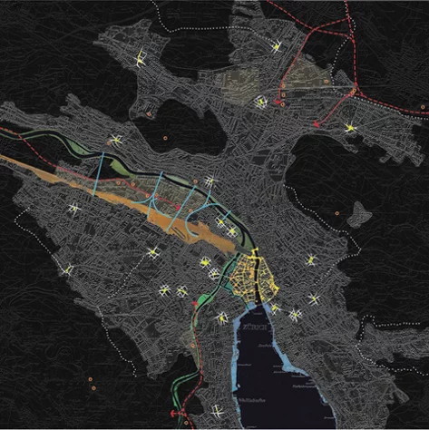 Plan von Zürich zeigt wo Projekte umgesetzt sind