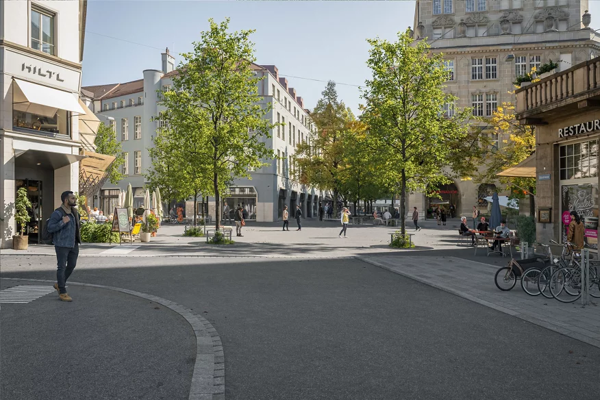 Die Sihlstrasse beim Trülleplatz nach der Umsetzung des Projekts