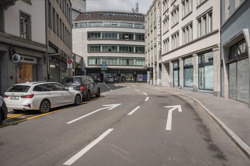 Die Sihlstrasse vor er Umsetzung des Projektes