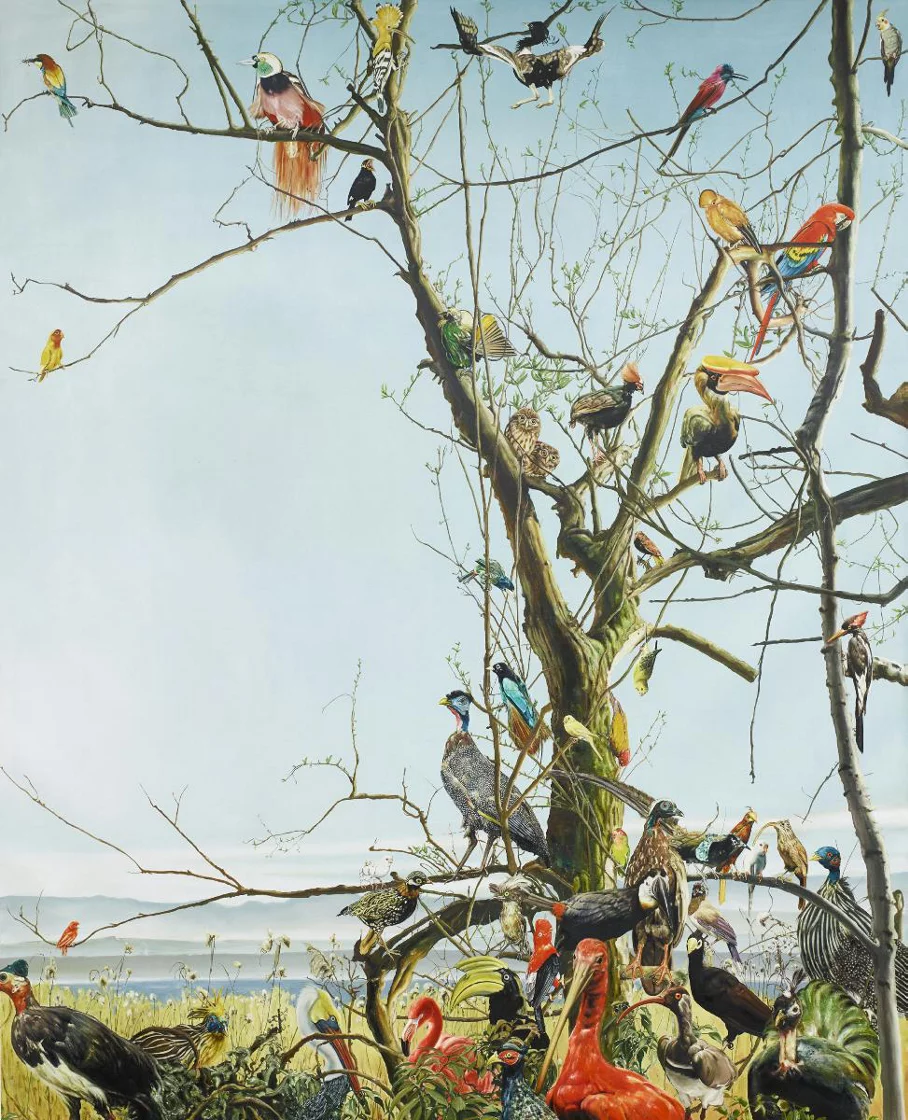 Baum mit Vögeln
