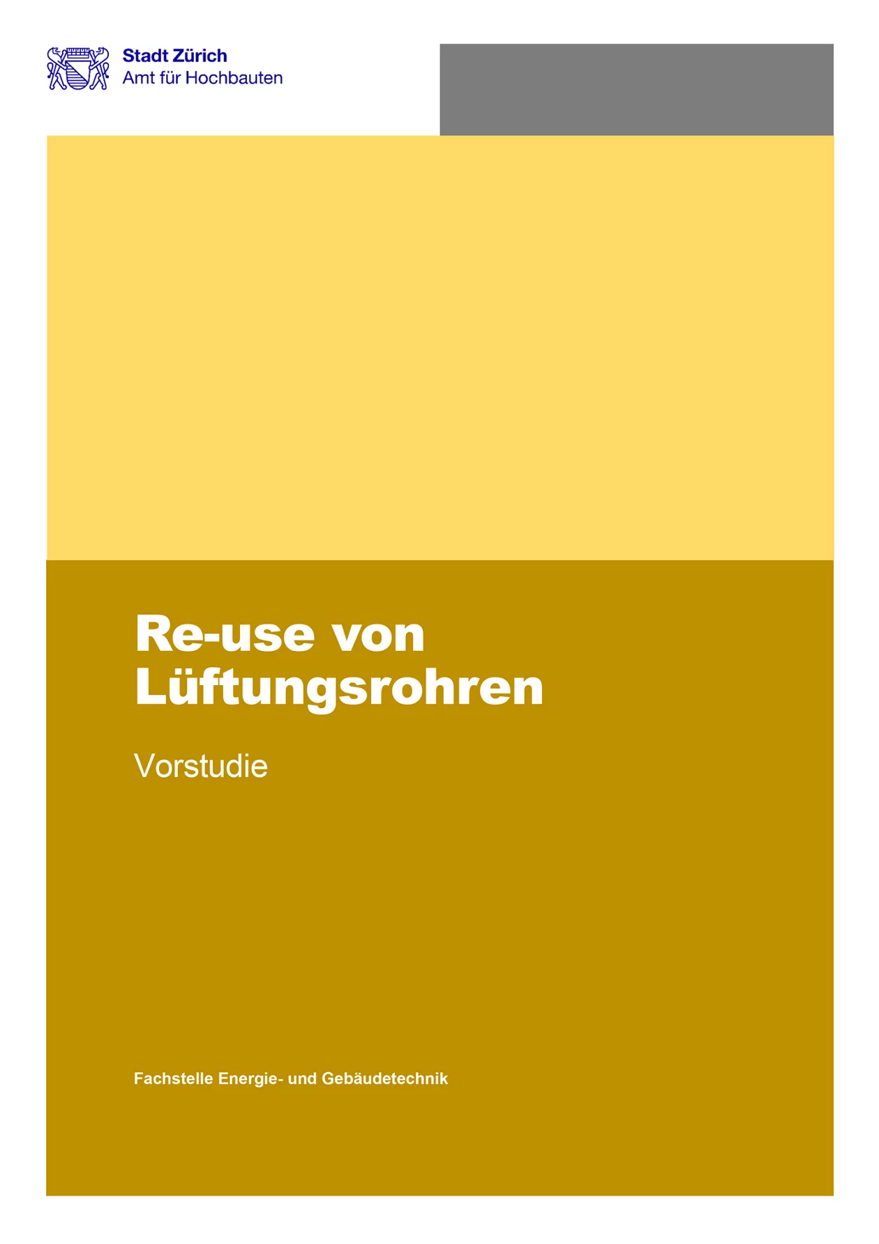 Titelseite Studie Re-Use von Lüftungsrohren