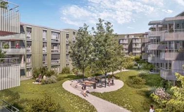 Visualisierung der Wohnüberbauung am Rolf-Liebermann-Weg