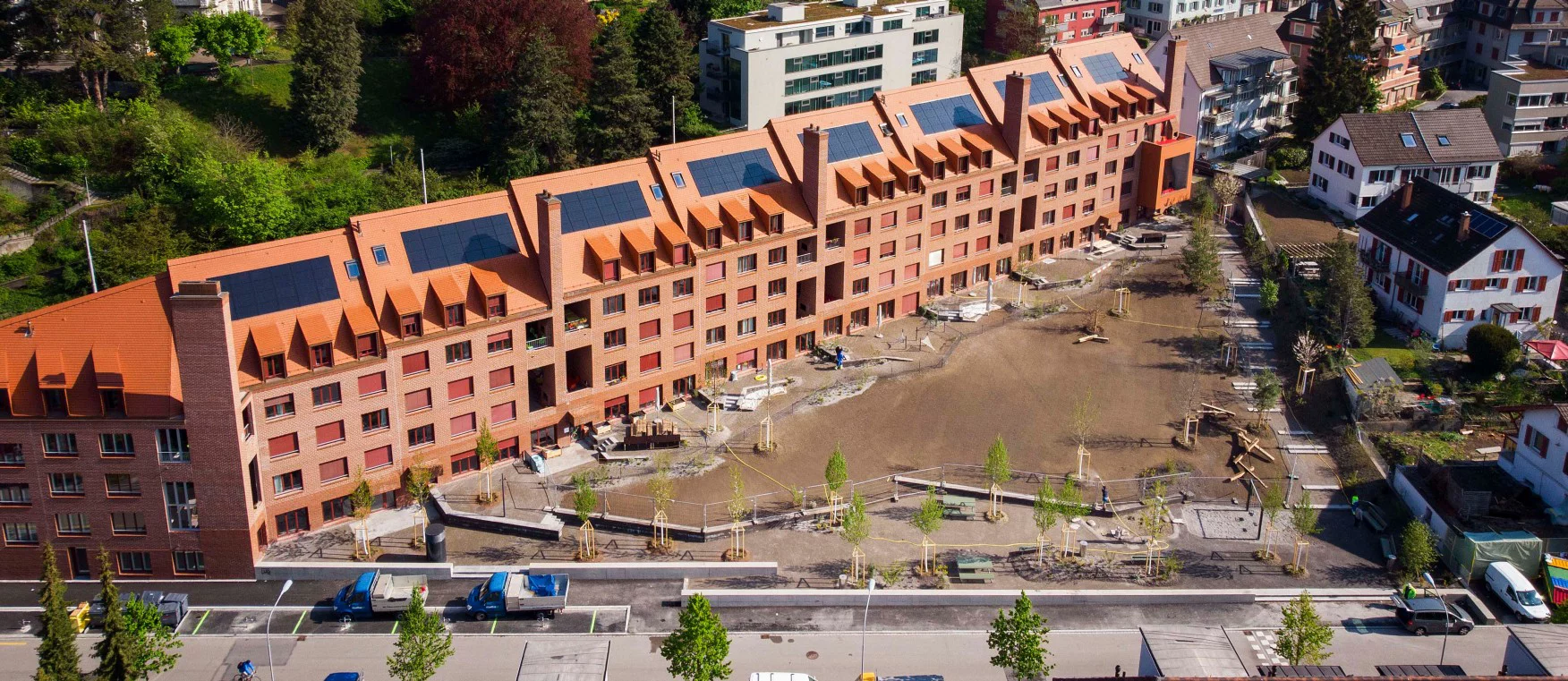 Luftaufnahme Quartierpark Rosengarten.