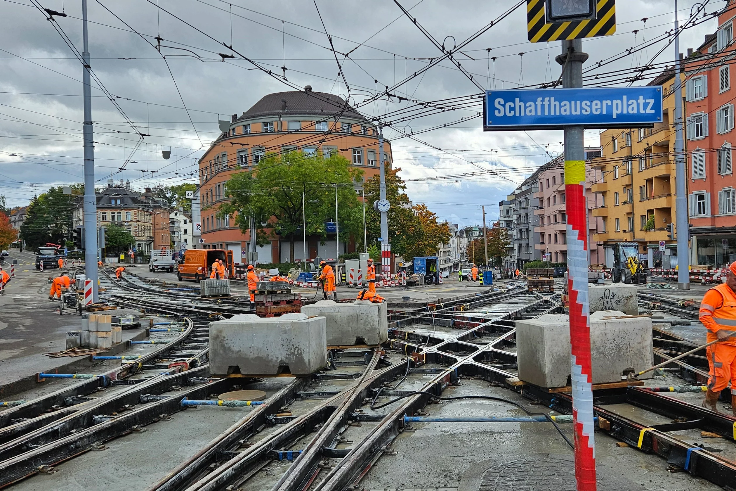 Schaffhauserplatz während Gleisschlagwochenende