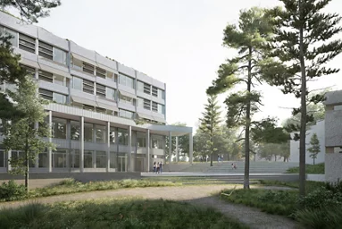 Visualisierung der Erweiterung des Schulhaus Staudenbühl