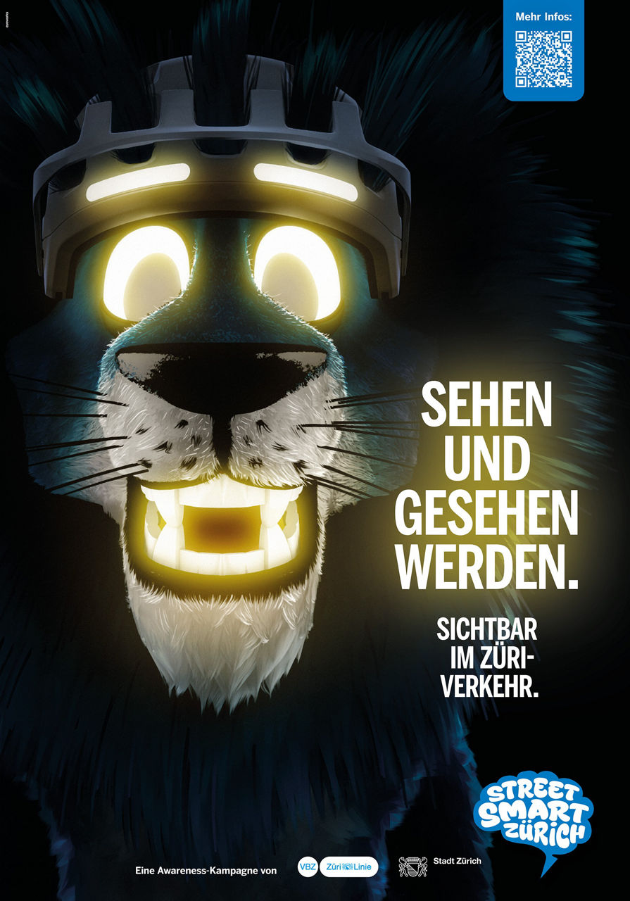 Leo Sicuro macht auf Sichtbarkeit im Strassenverkehr aufmerksam.