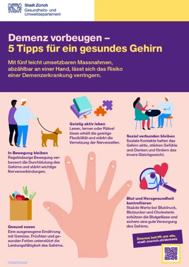 Demenz vorbeugen: 5 Tipps für ein gesundes Gehirn (Flyer A5)