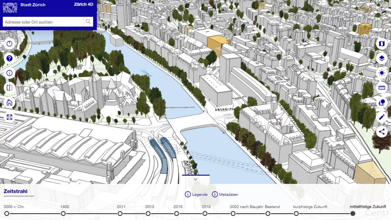 Ausschnitt Appilkation Zürich 4D